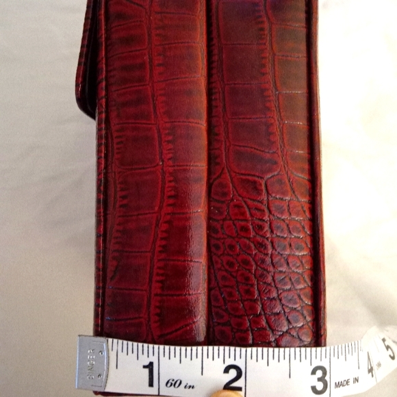 SURO CLASSICS - Vintage Real Genuine Deep Red Eurobond Leather Mini Jewelry Box - Picture 7 of 10